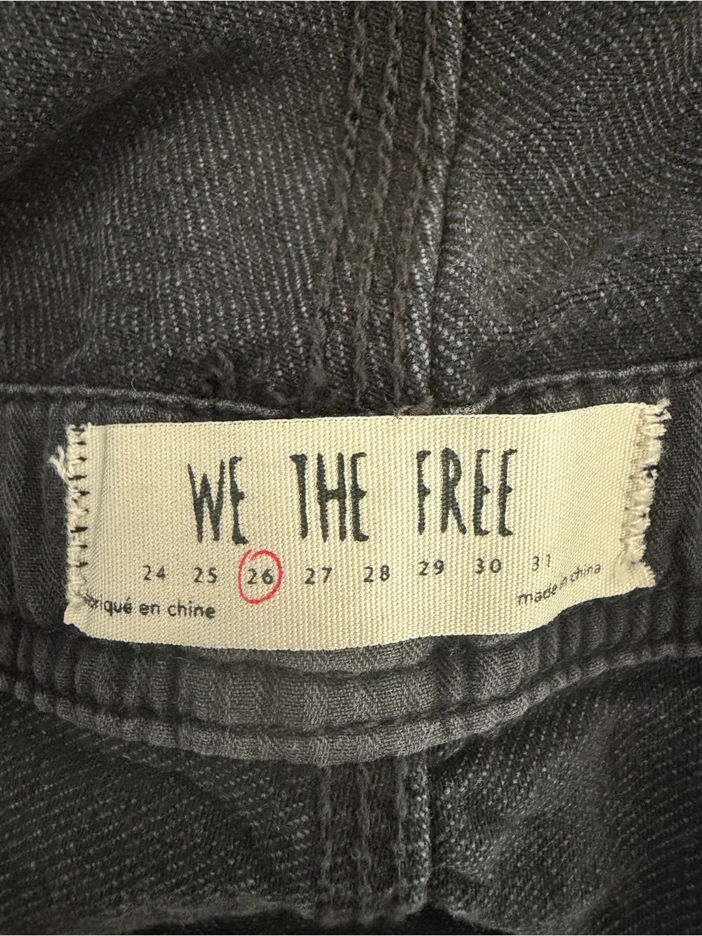 We The Free Women's Black Cotton Denim Overall Jumpsuit Size 26 8662